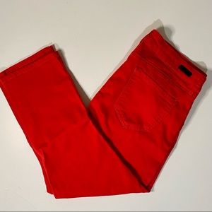 Red KUT cropped skinny jeans